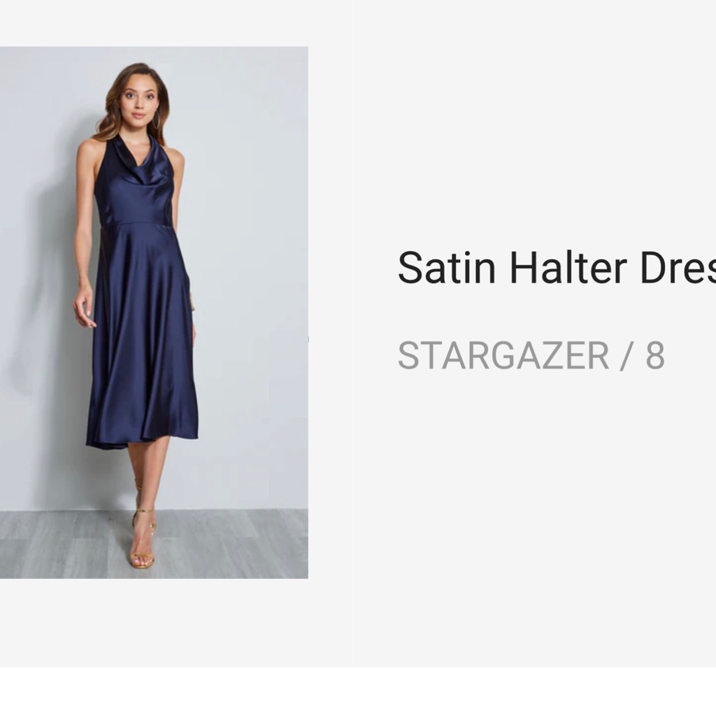 Tahari Satin Halter Dress